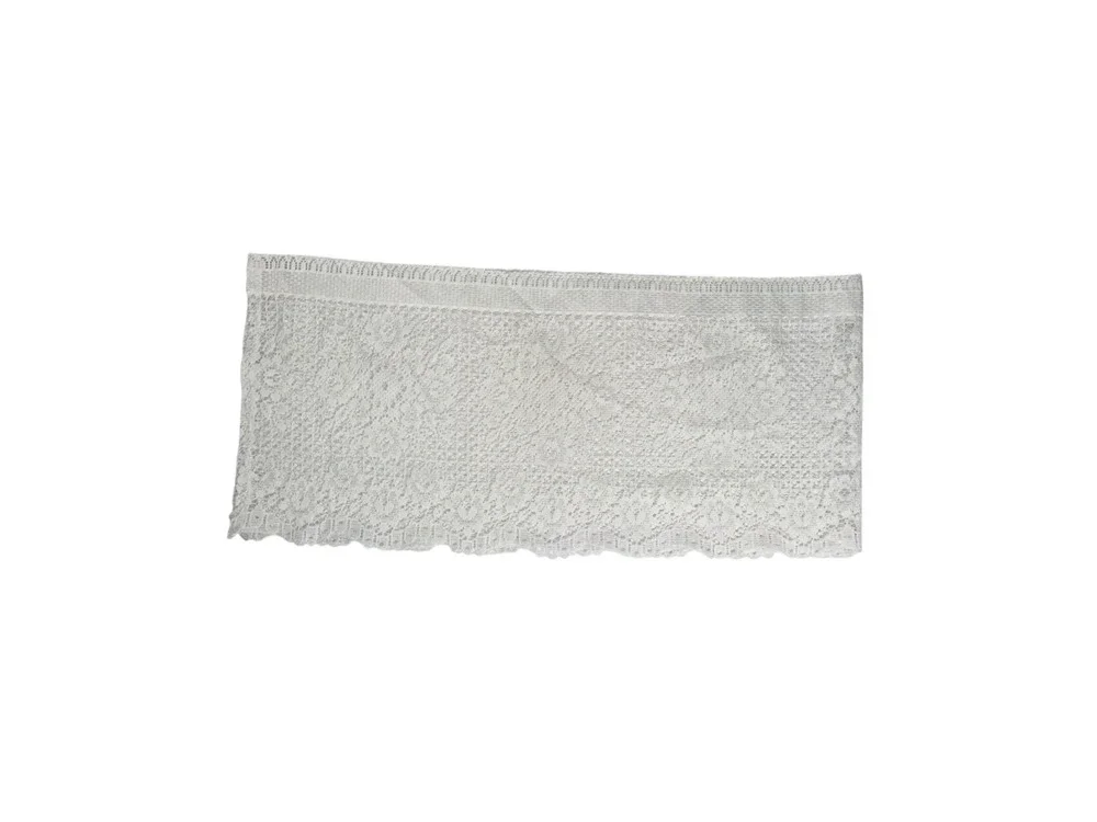Single Vintage Lace Valance Short Curtain White Intricate Detail Sheer